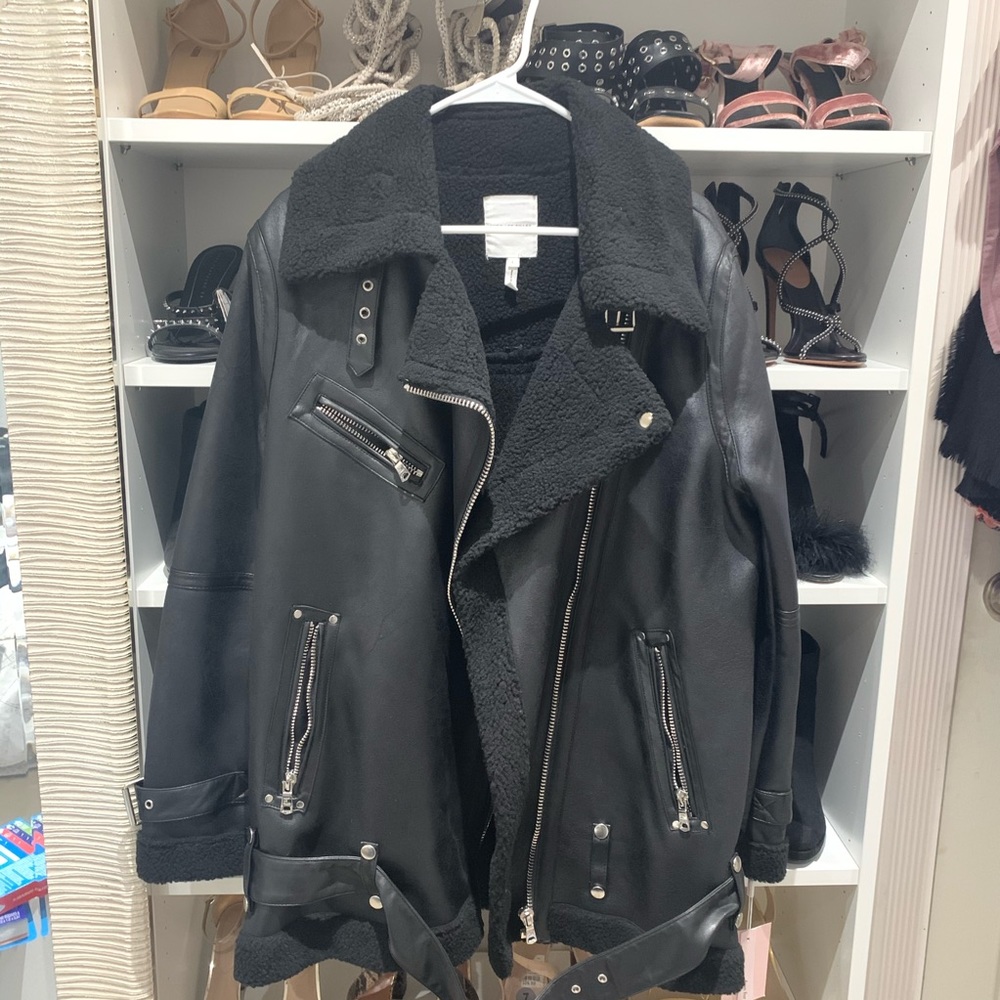 Avec Les Filles Oversized Faux Shearling Jacket